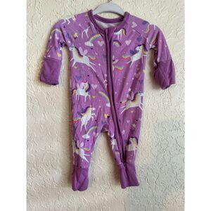 Little Sleepies "Sienna’s Unicorns" Purple Bamboo Zippy Pajamas Preemie